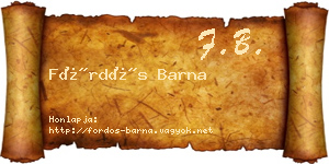 Fördős Barna névjegykártya